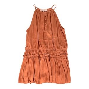 Philosophy Gathered Halterneck Peplum Top Terracotta Size Small